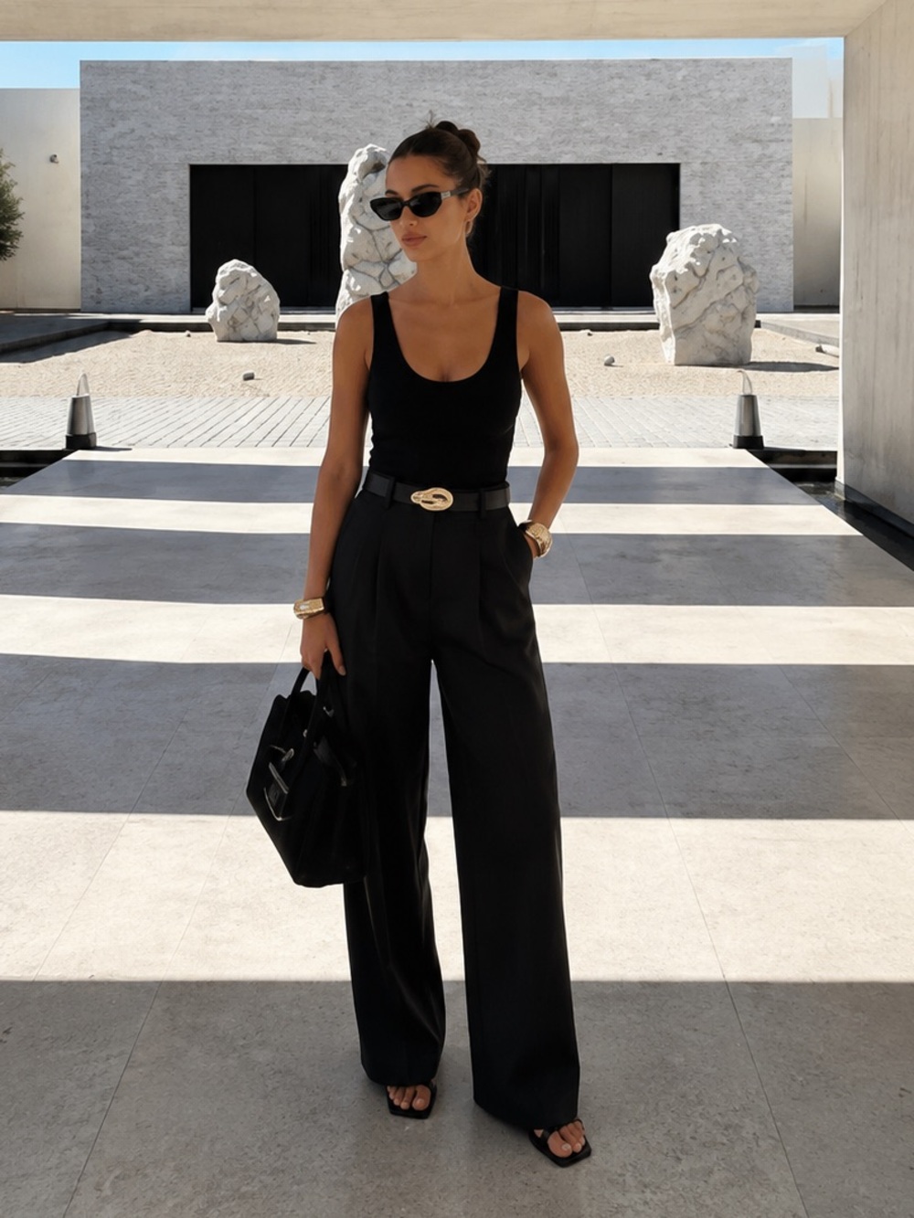ZARA BNWT BELTED COMBINATION JUMPSUIT. BLACK 0387/158/800